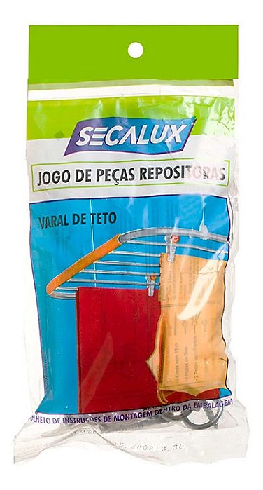 Jogo Kit Reposição Corda E Roldana Varal Teto Secalux