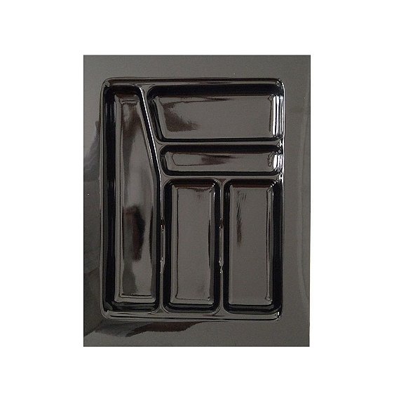 Organizador Divisor De Talheres 5 Divisões Preto Resistente