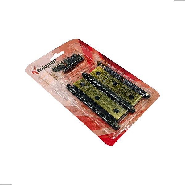 Dobradiça Para Porta Antique Ouro Velho 3 1/2 Tolemat 3 Pçs