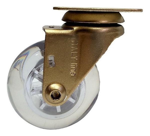 Rodizio Rodinha Dourado Móveis Silicone Girat 50 Mm S/ Trava