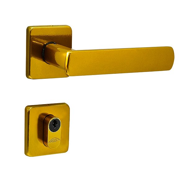 FECHADURA PORTA EXTERNA DOURADA FOSCO DAMA AROUCA 40 MM QUAD