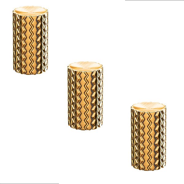 KIT 3 PUXADOR ZIGRINATO IL1780 18x30 BRONZE ESC ( DOURADO )