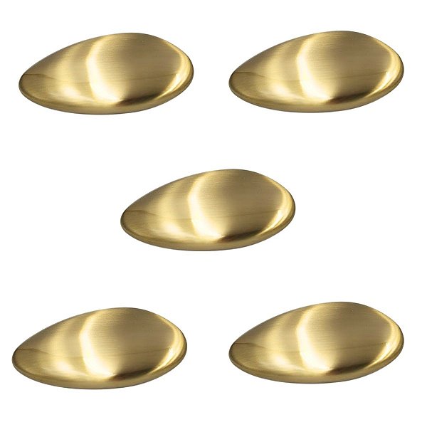 Kit 5 Puxador Seixo G 78mm X 50mm Gold Escovado dourado Zen