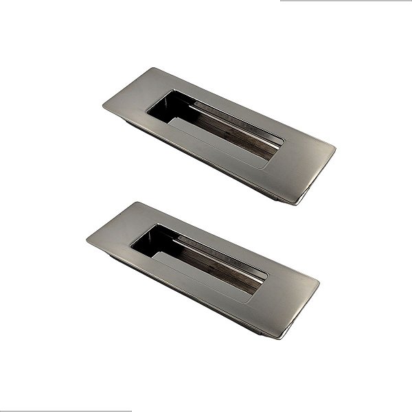 2 PUXADORES CONCHA EMBUTIR INOX POLIDO PORTA CORRER 15CM