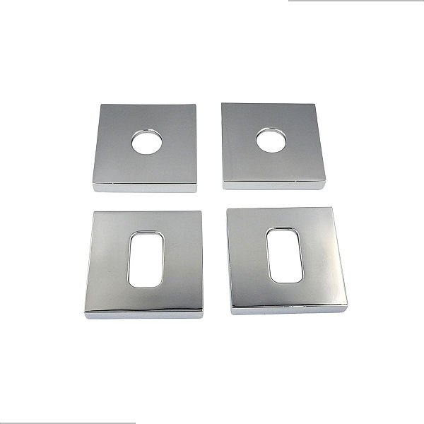 KIT ROSETA AVULSA FECHADURA PADO EXTERNA CROMADA SM RQ2 ZM