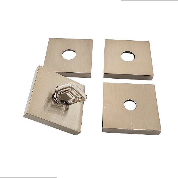 KIT ROSETA AVULSA FECHADURA PADO BANHEIRO ESCOVADA RQ2