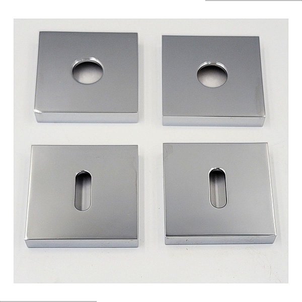KIT ROSETA AVULSA FECHADURA PADO INTERNA CROMADA SM RQ2 ZM