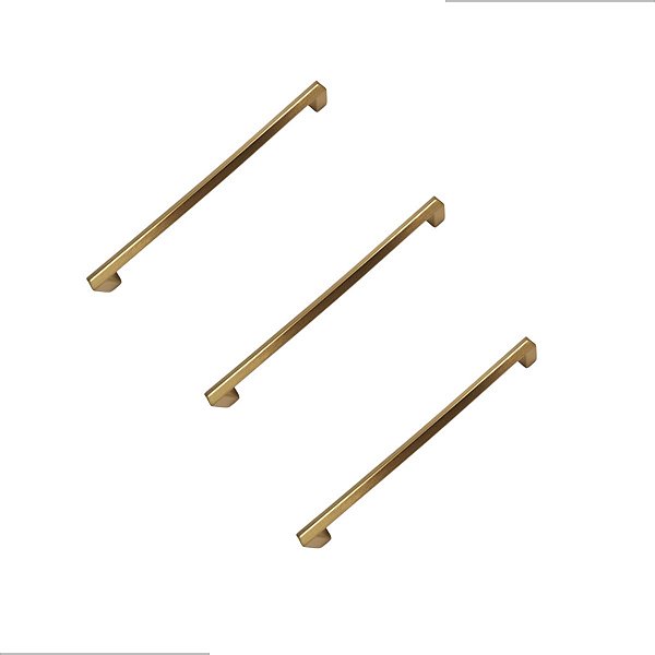Kit 3 Puxador Liveri Il 955 160mm Dourado Fosco Italy Line