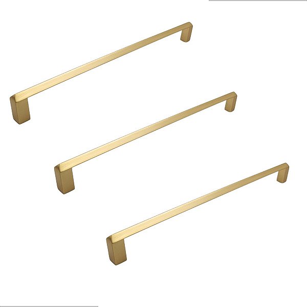 Kit 3 Puxador Liveri Il 955 224mm Dourado Fosco Italy Line