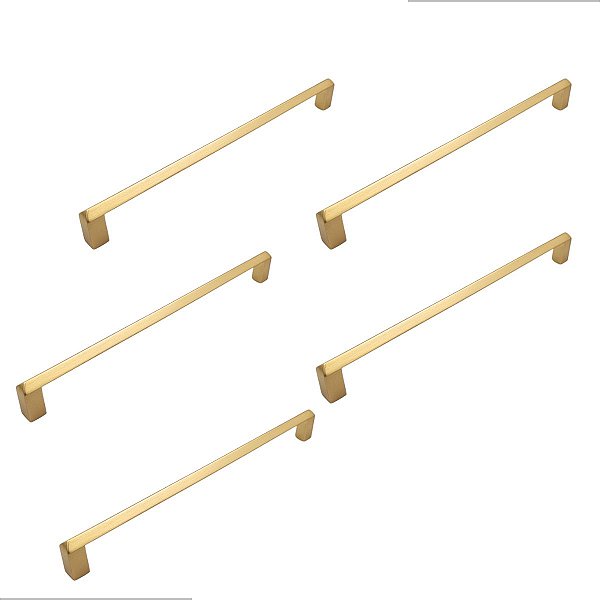 Kit 5 Puxador Liveri Il 955 192mm Dourado Fosco Italy Line
