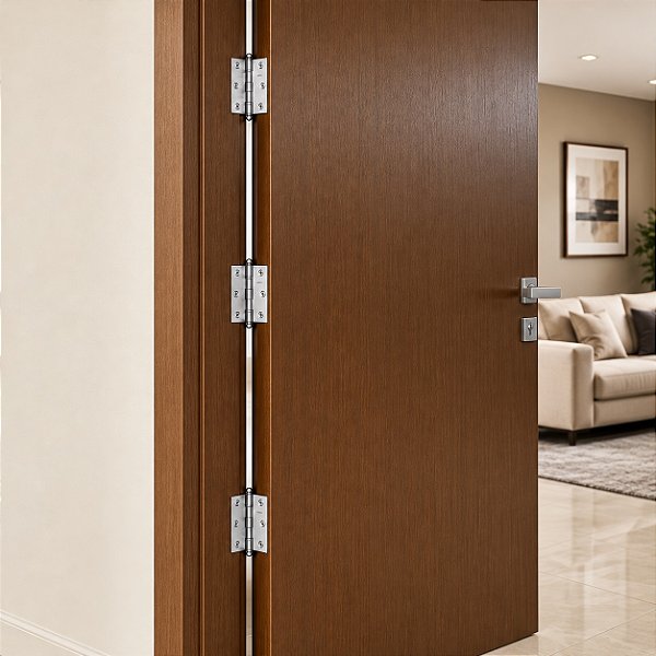 Kit 3 Dobradiças Pado 3530 Com Rolamento Aço Cromado 3 1/2 X 3 Polegadas Portaberta Para Porta Madeira Ou Metal De Até 45 Kg Com Parafusos 3,5 X 3 Polegadas