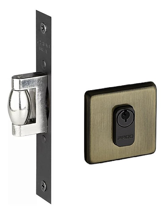 Fechadura Trava Rolete Pivotante Pado Antique Bronze Oxidado