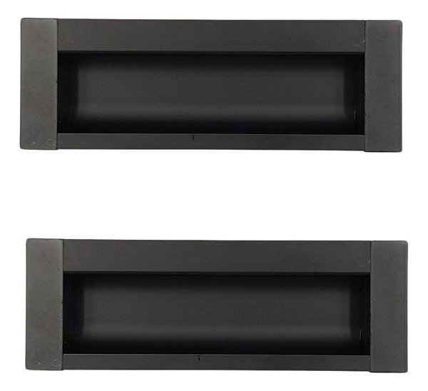 Kit 2 Puxador Concha Preto Fosco Il155 Metal 128mm