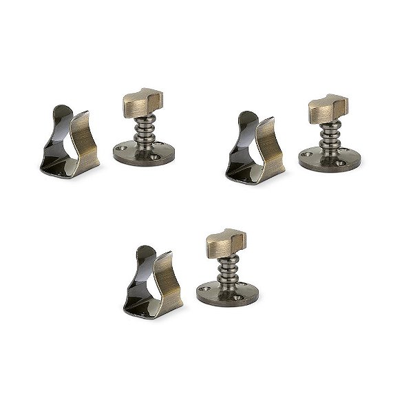 Kit 3 Prendedor Fixador Batedor Porta Antique Piso Ouro Velh