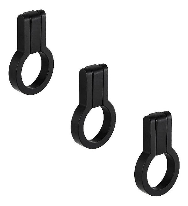 Kit 3 Puxador Antique Ponto Zen Preto Zp5404.24 Pingente