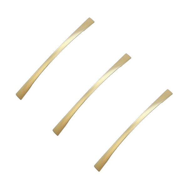 Kit 3 Puxador Dourado 2092 Italy Line Metal 96mm