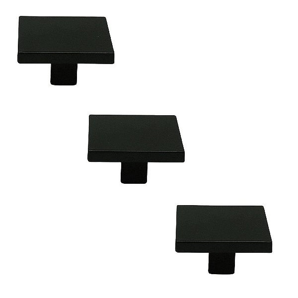 Kit 3 Puxador Italy Line Preto Il2248 Metal 025mm