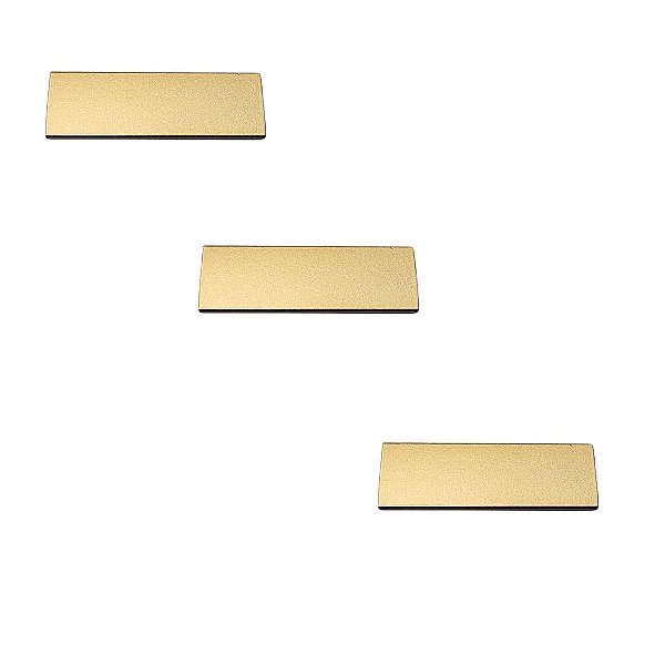 Kit 3 Puxador Moveis Ken 32mm Dourado Matte Fosco Zen