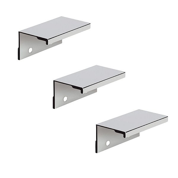 KIT 3 PUXADOR MÓVEIS SOTTILE 32 MM ZEN CROMADO SOBREPOR
