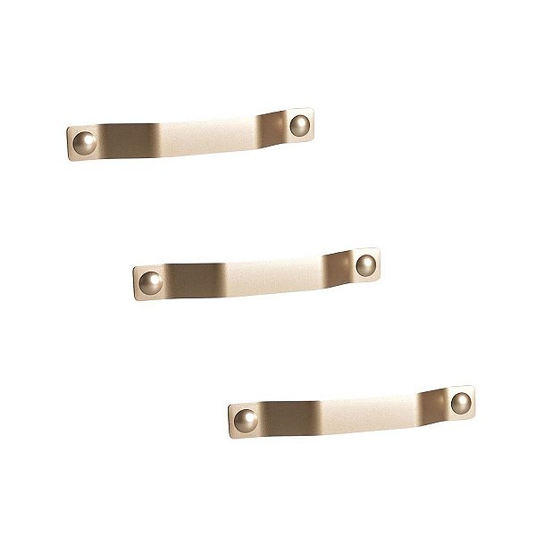 Kit 3 Puxador Nord Alça 160 Mm Dourado Matte Zen Zp1843.955