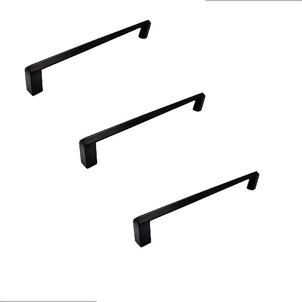 Kit 3 Puxador P/ Moveis Liveri Il 955 160mm Preto Italy Line