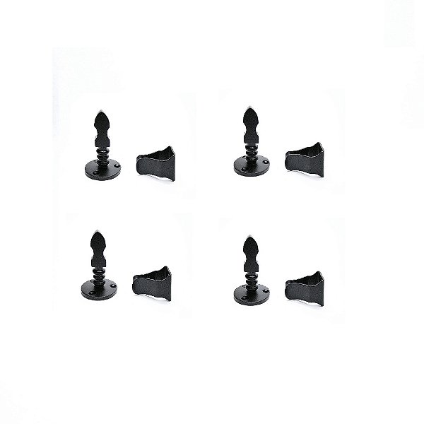 Kit 4 Prendedores De Porta 811 Imab Preto + Buchas E Paraf.