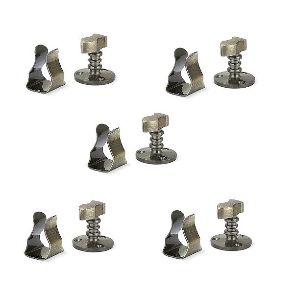 Kit 5 Prendedor Fixador Batedor Porta Antique Piso Ouro Velh