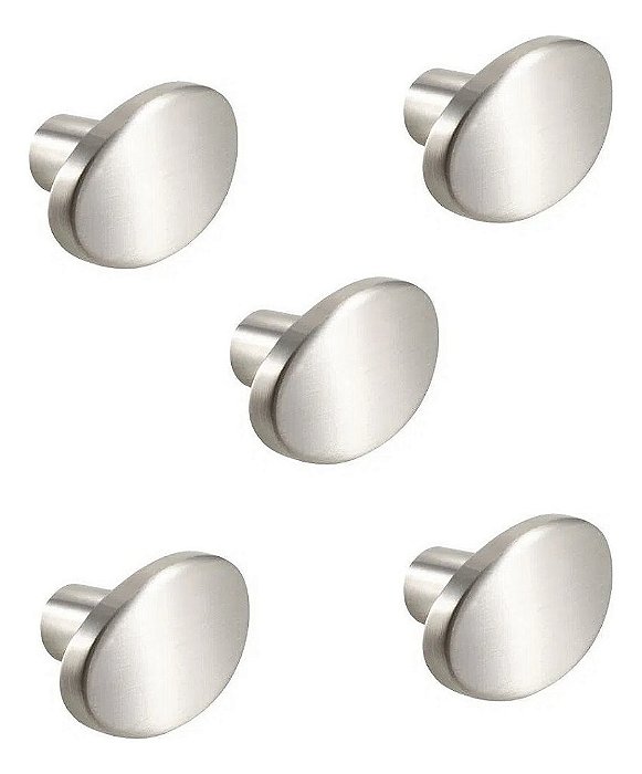 Kit 5 Puxador Beetle Zen Niquel Escovado Zp5403.916. Ponto