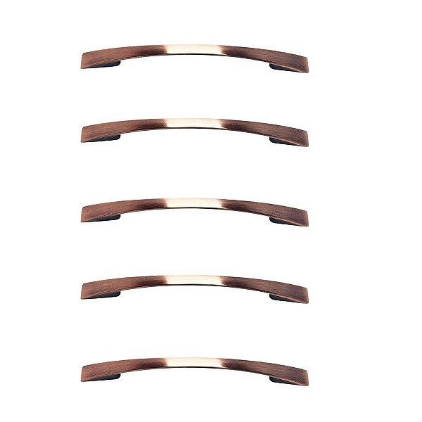 Kit 5 Puxador Cobre Envelhecido Italy Line 2092 Metal 096mm
