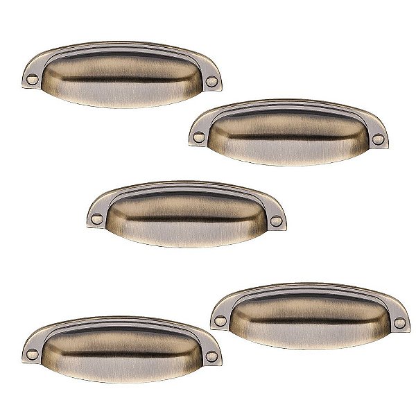 Kit 5 Puxador Concha Colonial Antique 115 Italy Line 96mm