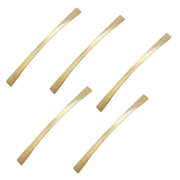 Kit 5 Puxador Dourado 2092 Italy Line Metal 192mm