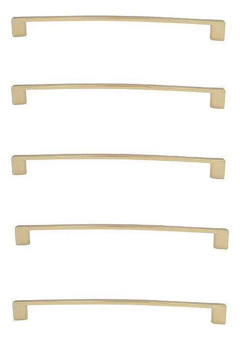 Kit 5 Puxador Dourado Fosco Il 950 Italy Line Metal 192mm