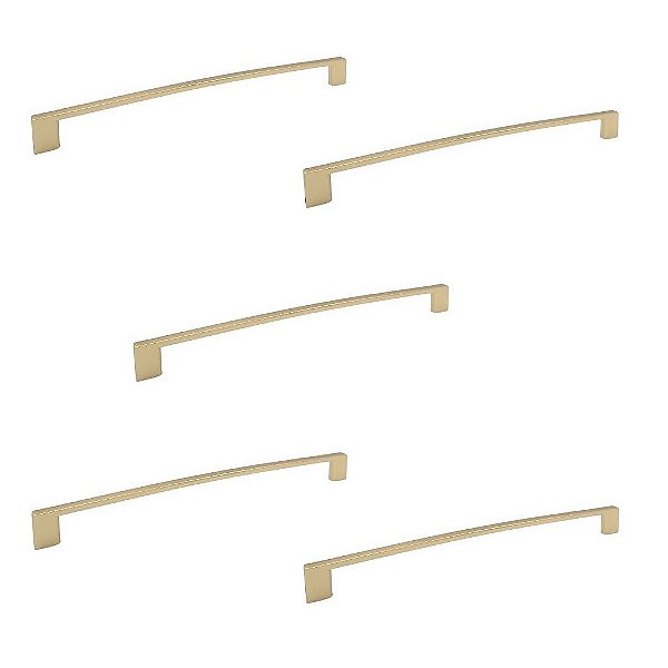 Kit 5 Puxador Dourado Fosco Il950 Liveri Italy Metal 224mm