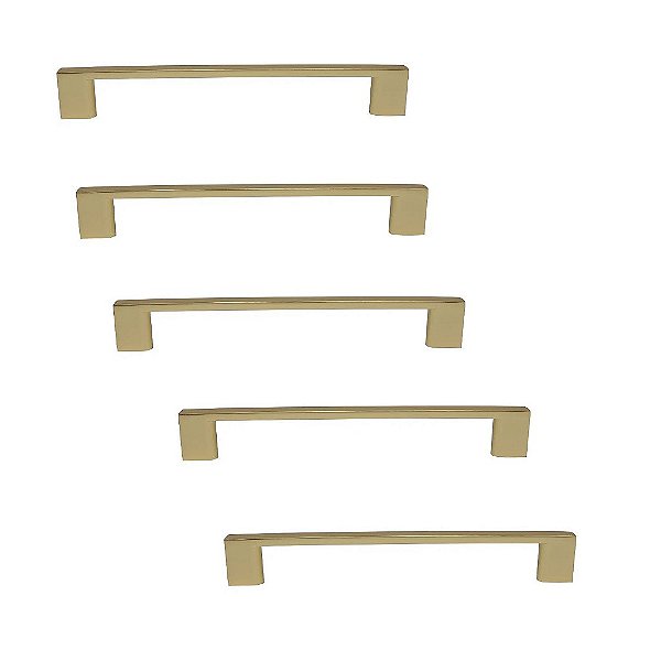 Kit 5 Puxador Dourado Il 950 Liveri Metal 160mm + Parafusos