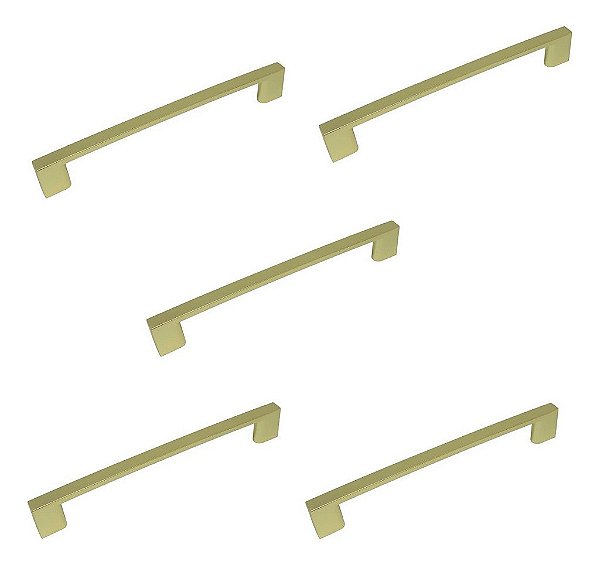 Kit 5 Puxador Dourado Il 950 Metal 96mm C/ Parafusos