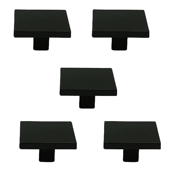 Kit 5 Puxador Italy Line Preto Il2248 Metal 035mm