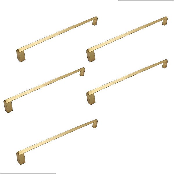 Kit 5 Puxador Liveri Il 955 224mm Dourado Fosco Italy Line