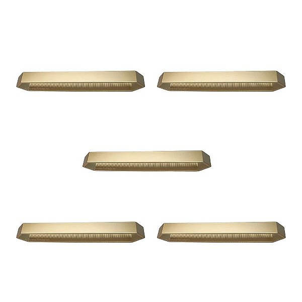 Kit 5 Puxador Moveis Elemento G 128mm Dourado Matte Fosco
