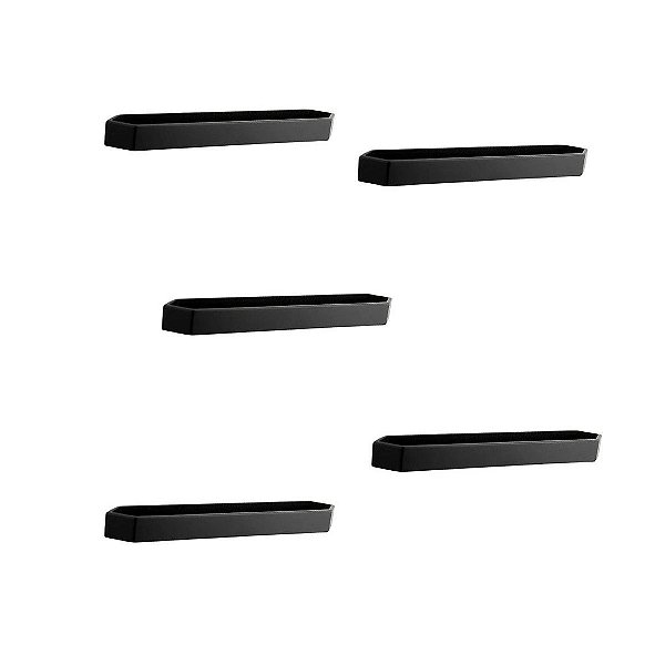 Kit 5 Puxador Moveis Elemento G 128mm Preto Fosco Zen