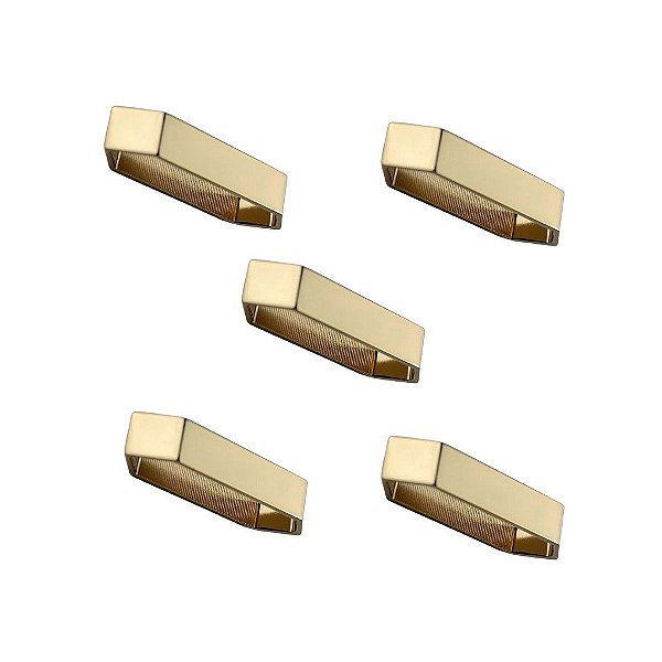 Kit 5 Puxador Moveis Elemento M 48mm Dourado Matte Fosco Zen