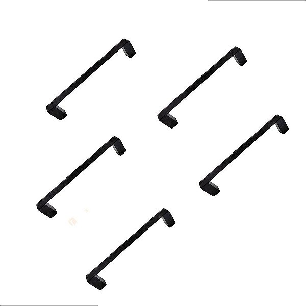 Kit 5 Puxador Moveis Liveri Il955 096mm Preto Italy Line