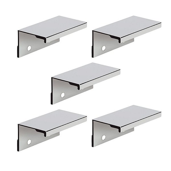 KIT 5 PUXADOR MÓVEIS SOTTILE 32 MM ZEN CROMADO SOBREPOR