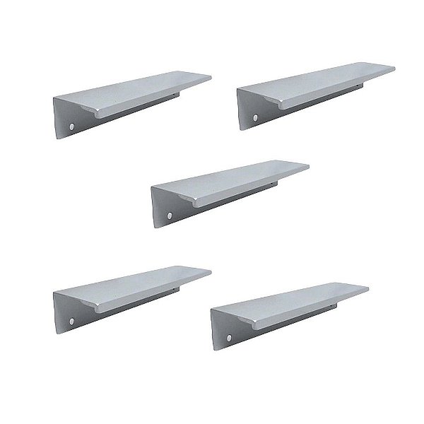 KIT 5 PUXADOR PARA MÓVEIS SOTTILE 160 MM ZEN ALUMINIO FOSCO