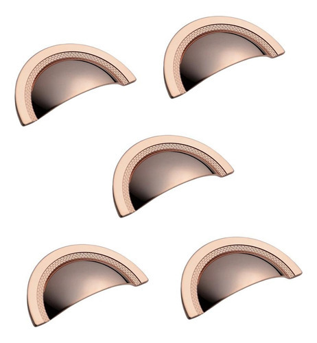 Kit 5 Puxador Shell Zen 64mm Rose Zp4318.l00 Cor Cinza