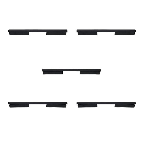 Kit 5 Puxador Sorento 224mm Preto Fosco Zen Moveis