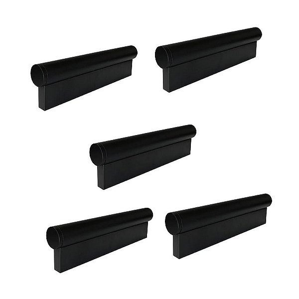 Kit 5 Puxador Sorento 96mm Preto Fosco Zen Zp5450.096.24
