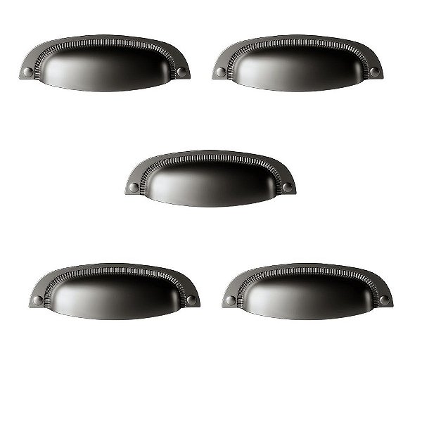 Kit 5 Puxador Vivaro 222 Grafite Italy Line 96 Mm