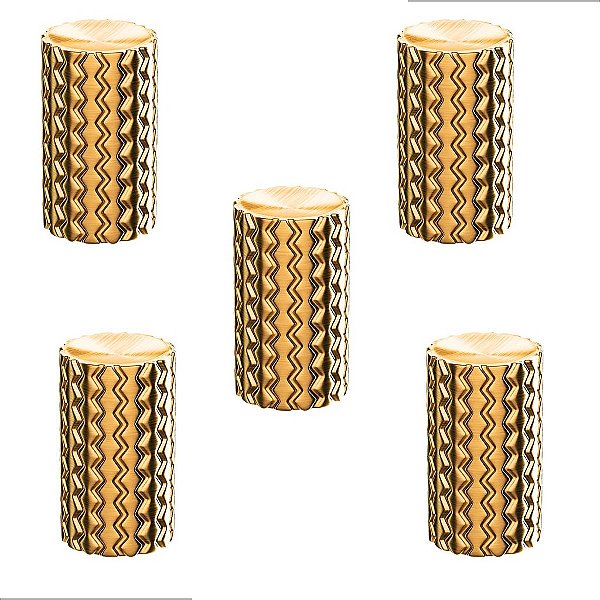 KIT 5 PUXADOR ZIGRINATO IL1780 18x30 PONTO BRONZE ESC