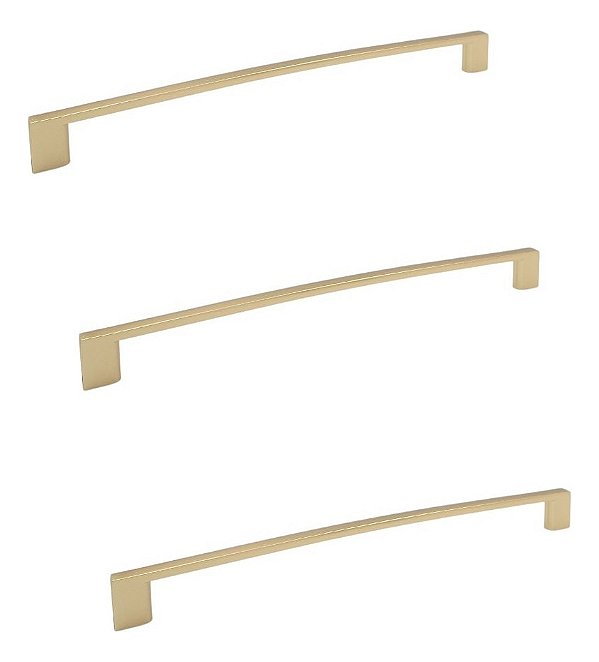 Kit3 Puxador Dourado Fosco Il 950 Liveri Italy Metal 224mm