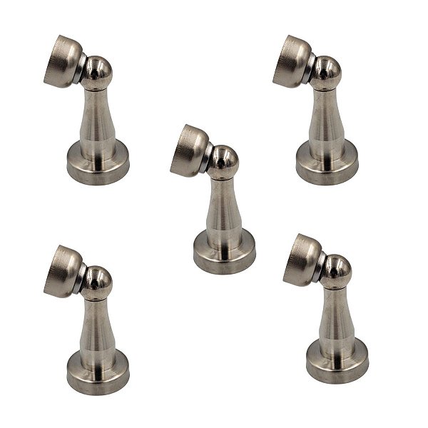 KIT 5 PRENDEDOR BATEDOR DE PORTA MAGNETICO INOX ESCOVADO